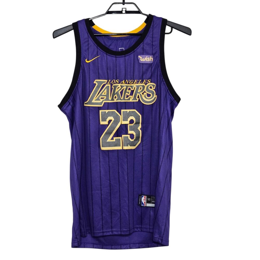LeBron James Lakers Nike Swingman Jersey Size 50 Large Purple Stitched